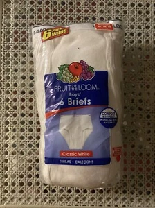 Fruit of the Loom Tighty Whitey White Boys 6 Pack Briefs Size M 10-12 NEW 2009 - Picture 1 of 6