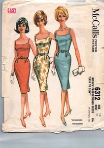 Vintage McCalls 6312 60er Jahre Kleid Schnittmuster Misses Größe 10 B31 - Bild 1 von 2