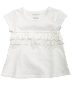 First Impressions Baby Girls Cotton Ruffle-Trim T-Shirt - Picture 1 of 2
