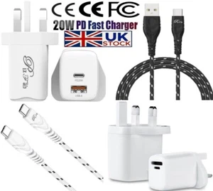 Rapide Mural Alimentation Chargeur Adaptateur 20W Prise & Câble Pour Pixel 9 Pro - Photo 1 sur 23