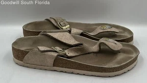 Birkenstock Unisex Gizeh Rose Gold Metallic Slip-On Thong Sandals Size W9 M7 - Picture 1 of 6