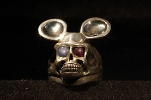 *** Silberring mit zwei feinen Sternsaphiren in den AUGEN *** - Picture 1 of 1