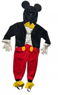Disney Mickey Mouse Halloween Costume Size 9-12 Months Hooded One Piece - Image 1 of 3