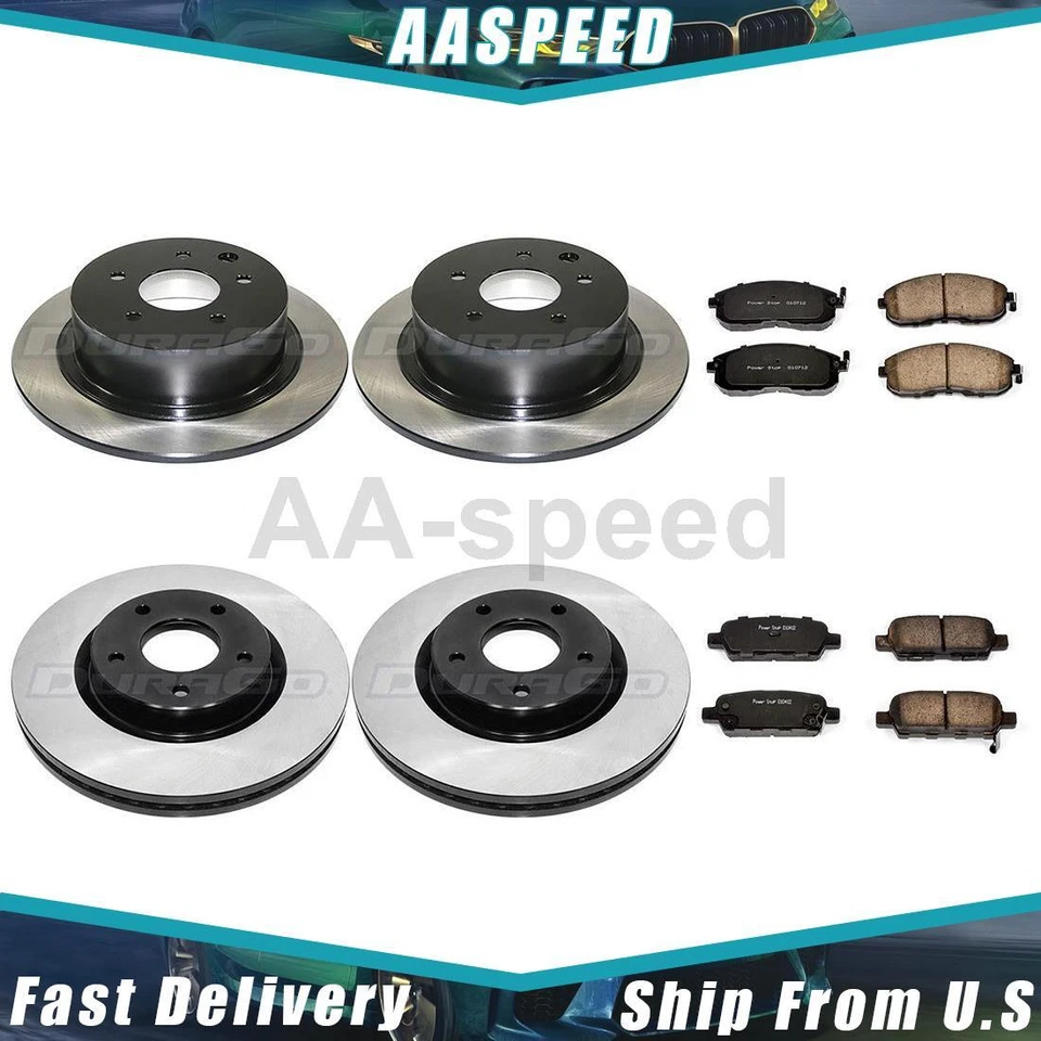 Pastilhas de freio e rotores compatíveis com Nissan Altima 2.5L 2013 2012 2011 2010 2009 2008 2007 - Imagem 1 de 4