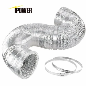iPower 4" Inch Non-insulated Flexible Aluminum Air Ducting Dry Ventilation Hose - Picture 1 of 5