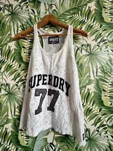 Superdry white lace vest size L - Picture 1 of 7