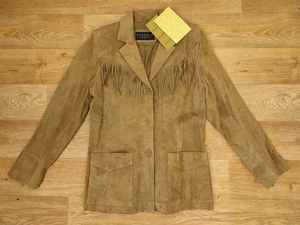 SUEDE FRINGED JACKET, Size M, Washable, Cowboy, NWT - Picture 1 of 4