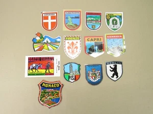 Vintage Travel Souvenir Sticker Lot Death Valley Berlin Capri Pisa Monaco Wien - Picture 1 of 4