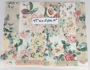VTG Marcus Bros.Textiles Pink White Green Floral Quilting Fabric 47"wx2yards 14" - Picture 1 of 3