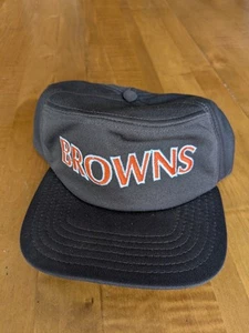 Vintage 80s Cleveland Browns NFL Trucker Hat Cap 5 Panel Snapback New Era USA - Picture 1 of 7