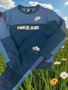 Nike Air Kids Little Boys Crewneck 2 Piece Outfit Set Sweatshirt Joggers 4 Blue - Picture 1 of 11