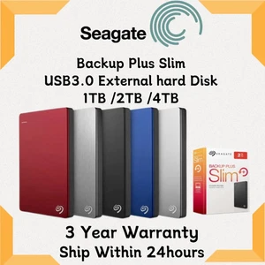 Seagate Backup Plus Slim 1TB 2TB 4TB Portable External Hard Drives USB 3.0 2.5 - Picture 1 of 13