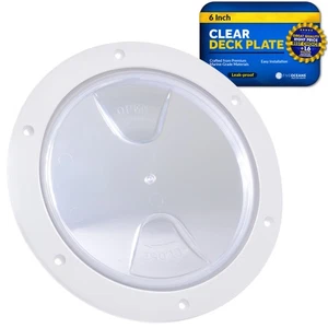 6" Boat Hatch, Marine Access Hatch, Round Inspection Deck Plate with Clear Lid - Picture 1 of 7