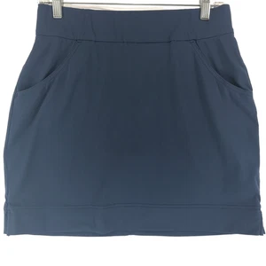 Columbia Omni Shield Anytime Skort Women's M Navy Nylon Blend 2 Pocket Pull On - Picture 1 of 6