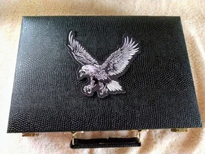 Silver Eagle Faux Leather Poker Set - Picture 1 of 7