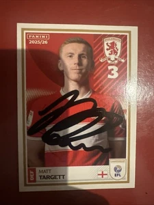 Adesivo Middlesbrough Matt Targett firmato Panini 2025/2026 EFL - Foto 1 di 1