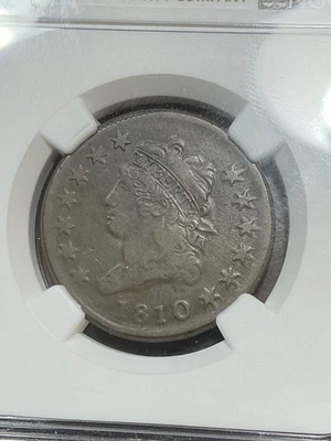 NGC VF35 1810 CLASSIC HEAD LARGE CENT VERY SCARCE DATE NICE SURFACES - Image 1 of 3