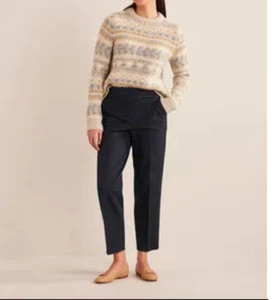 Pantalón recto BODEN bielástico nuevo con etiquetas talla 12 L en negro - Imagen 1 de 9