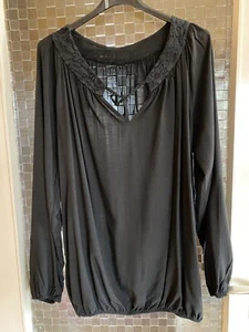 Made in Italy Bluse / Tunika Viskose One Size schwarz NEU - Bild 1 von 5