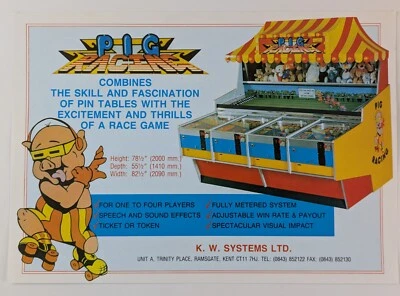 Vintage Pig Racing Flyer Sales Advertising Sheet Original 1980's - Image 1 of 4