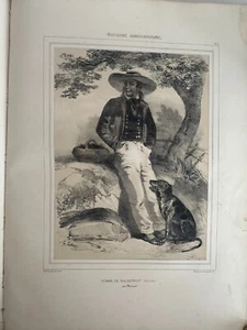 Lithograph Lalaisse-Benoist 1848 "Man Of Malestroit" Morbihan - Picture 1 of 1