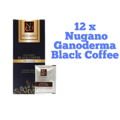 12x 30s Nugano Black Coffee 100% Organic Ganoderma Extract Sugar Free Dark Roast - Image 1 of 4