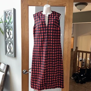 Vtg DYNASTY Made in the British Crown Colony of Hong Kong Red Holiday Dress 12 - Picture 1 of 7