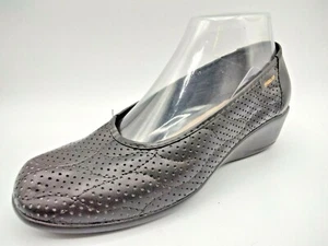 TIGLIO COMODI' TIME Women's Black Perforated Leather Casual Flat US 6.5 T134 221 - Picture 1 of 11