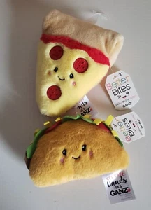Ganz Better Bites Taco Pizza Plush Food Set New with Tags 4-5in Soft Embroidered - Picture 1 of 4