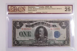 Dominion of Canada $1 One Dollar 1923 Banknote DC-25c BLUE SEAL !! #BILL-282 - Picture 1 of 4
