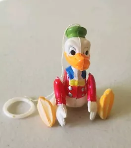 Vintage Disney Celluloid DONALD DUCK Jointed TOY PREMIUM Ring on String - Picture 1 of 10