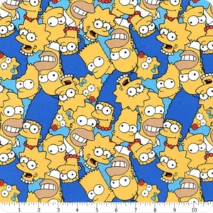 Simpsons Head Toss Cotton Fabric - Picture 1 of 3