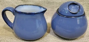 Sango Nova Blue Creamer And Sugar Set - Picture 1 of 7