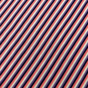 Vintage pink purple white striped polyester stretch knit fabric 68" x 17.5" - Picture 1 of 5