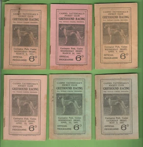 #BB. #3. LOT OF ELEVEN (11) 1940 CASINO GREYHOUND RACING CLUB PROGRAMS - Picture 1 of 2