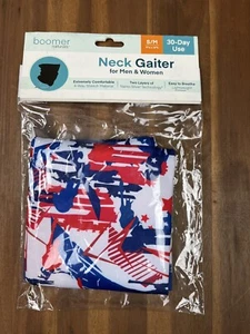Boomer Naturals Halsgamasche für Herren & Damen Größe S/M rot weiß und blau - Bild 1 von 3