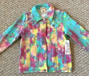 Soho Blue Denim NEW w/Tags Girls Colorful Tie-Dye Denim Jacket Size L 14 - Picture 1 of 12
