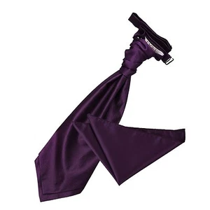 Juego de pañuelos Cadbury púrpura tejido a cuadros lisos boda para hombre corbata por DQT - Imagen 1 de 1