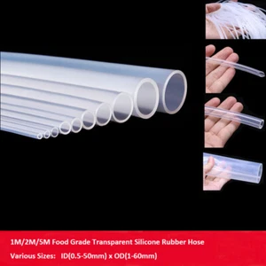 Clear Food Grade Silicone Hose Flexible HIGH TEMP Beer Brew Milk Drink Tube - Picture 1 of 8