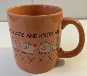 Tazza tazza da caffè vintage "HOGS AND KISSES" 10 once di American Greetings divertente/carina - Foto 1 di 7