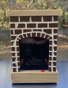 Gemmy RARE Fireplace Santa Works Moves Legs & Talks Battery Operated - Picture 1 of 9