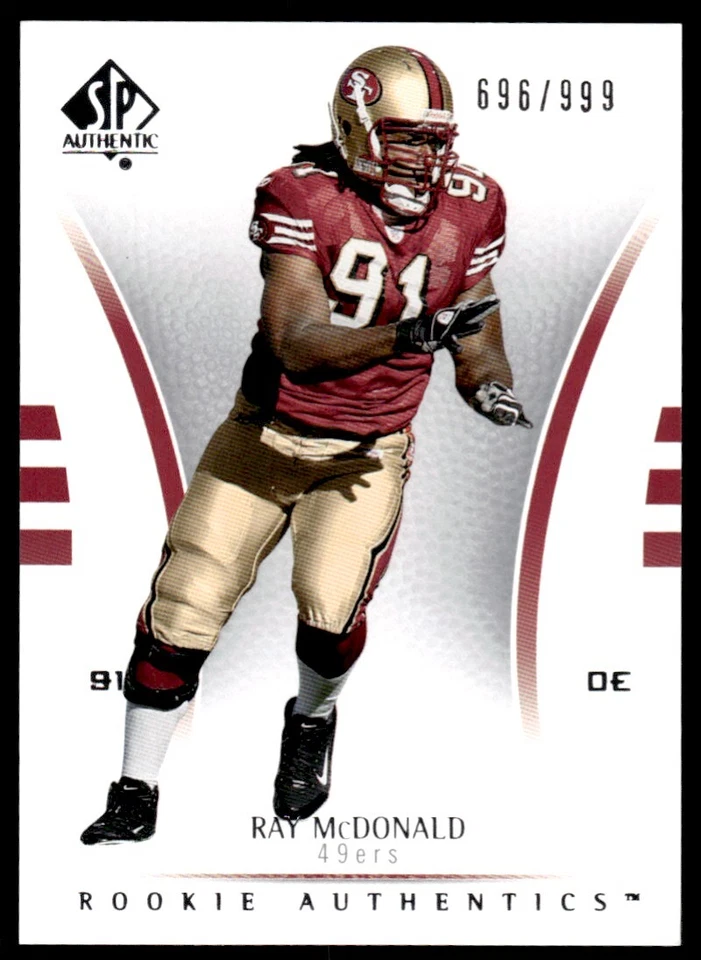 2007 SP Authentic Ray McDonald Rookie 696/999 San Francisco 49ers #197 R4 - Image 1 of 2