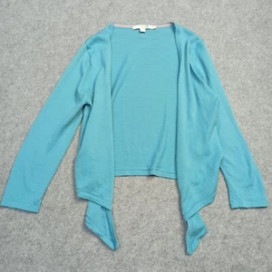 Boden 100% Wool Open Front Cardigan Small D-36 UK-10 US-6 Turquoise Wrap Sweater - Picture 1 of 13