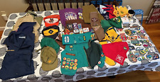 Vintage Lot Of Boy & Girl Scouts Clothing, Pins, Merit Badges, Sashes, Hats