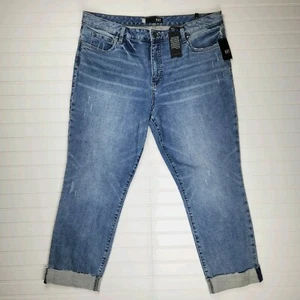 Kut From The Kloth Jeans Womens Size 18 Catherine Fab Ab Boyfriend Cuffed NEW - Picture 1 of 23