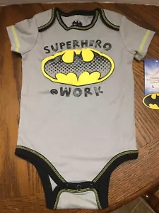 Batman Bodysuit 6-9 Months Creeper Outfit One Piece "Superhero @ Work" NWT Gray - Picture 1 of 3