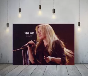 MUSIKER STEVIE NICKS 3 - TIEF GERAHMTE LEINWANDKUNST BILD PAPIERDRUCK - SCHWARZ - Bild 1 von 17