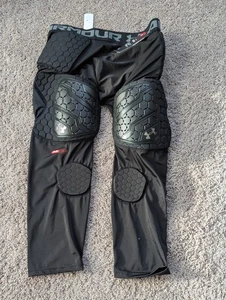 UNDER ARMOUR PRO 7 PAD 3/4 TIGHTS GAME DAY FOOTBALL HEAT GEAR BLACK SZ XL - Picture 1 of 5