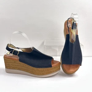 EuroStudio Flex Keilabsatz Sandalen Damen EU 40 schwarz Plateau Espadrille Slingback - Bild 1 von 11