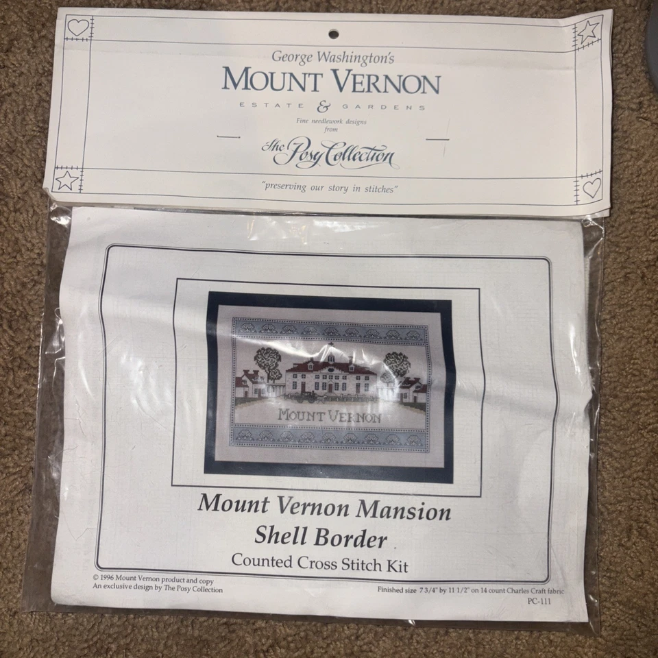 Mount Vernon Estate & Gardens Cross Stitch Complete Kit Posy Collection PC-111 - Image 1 of 4